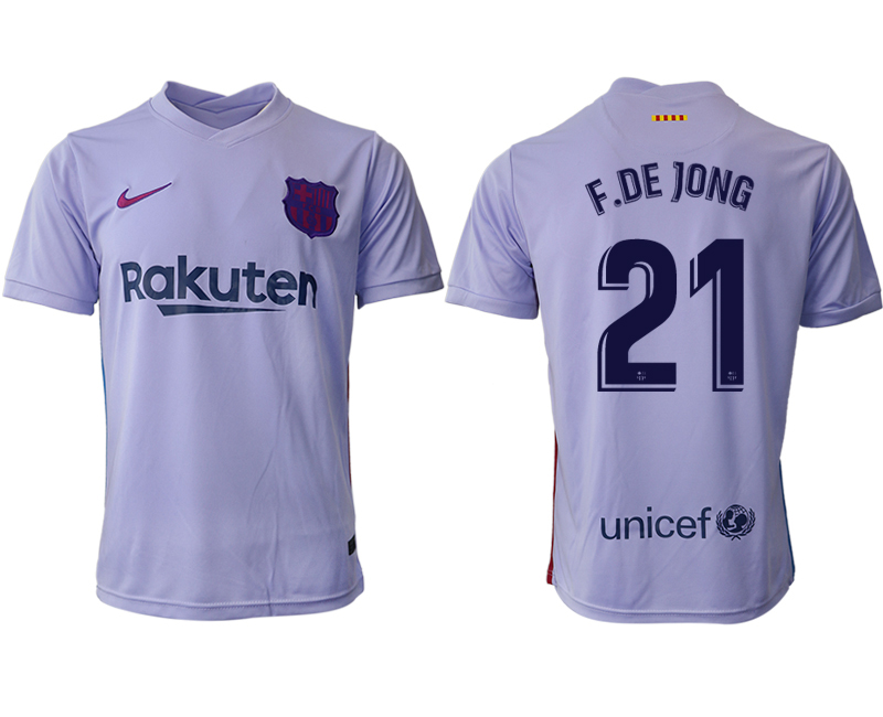 Men 2021-2022 Club Barcelona away aaa version purple #21 Soccer Jersey